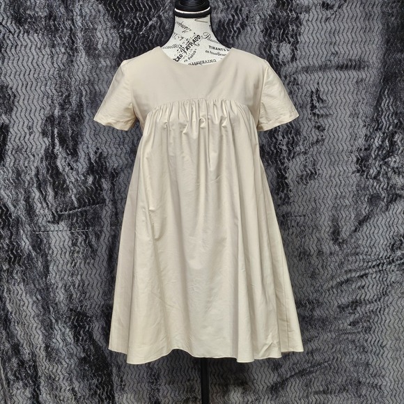 Amanda Uprichard Dress Size P/XS Beige Lace Up Babydoll Designer Regency‎ Core - Picture 1 of 13